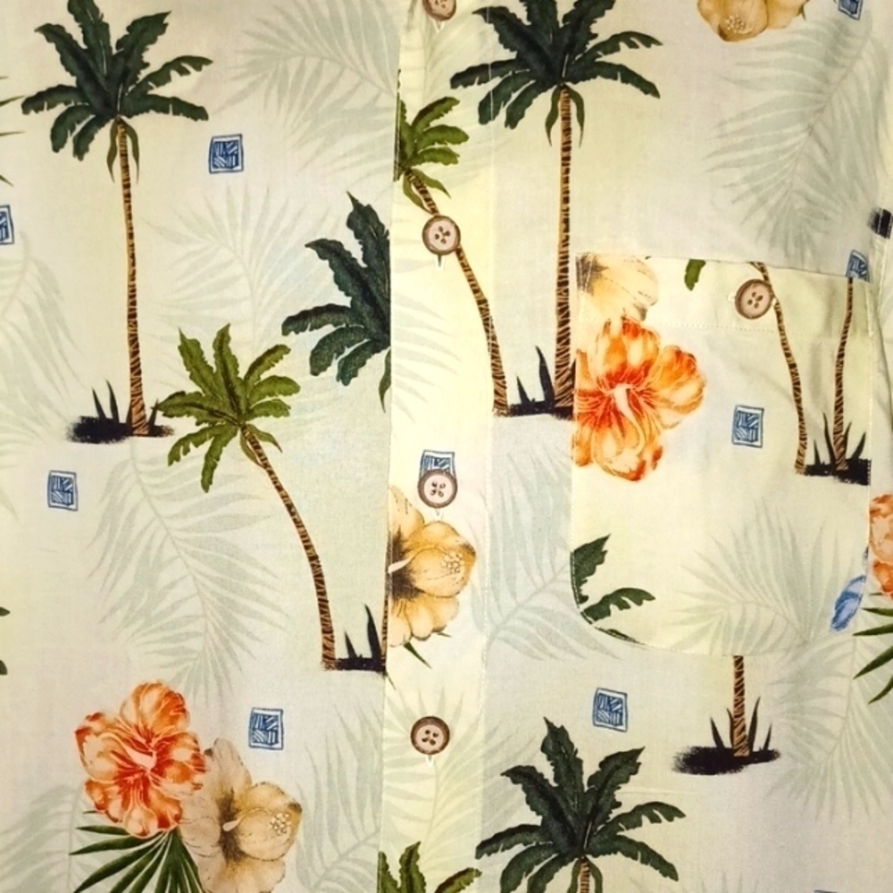 RON CHERESKIN Palm Tree Tropical Vacation Shirt, M - Picture 2 of 6